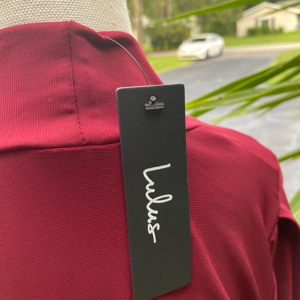 Lulus Burgundy Maroon Plunge Bodysuit - Picture 8 of 12
